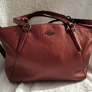 Coach Metallic Red Leather Shoulder Bag